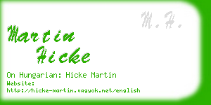 martin hicke business card